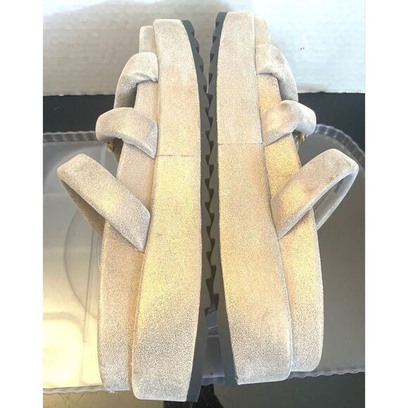 J/Slides Elegant Women's Sandals in Gold Leather Slip On Suze 9 - Picture 7 of 10